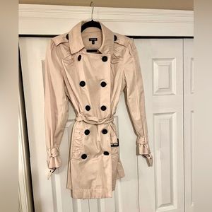 Apt 9 Pink Trench Coat with Black Buttons